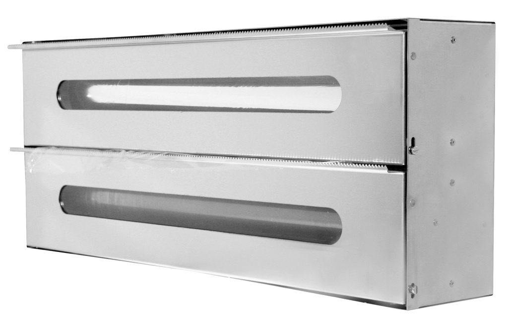 Double stainless steel dispenser - wall mounted