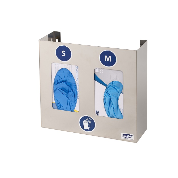 Stainless steel gloves dispenser - 2 boxes