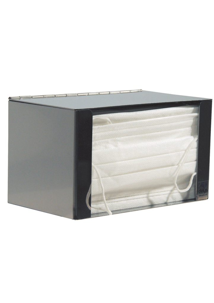 Distributeur inox pour masques chirurgicaux avec volet de protection