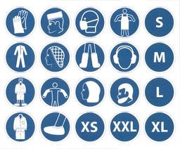 [006479] 3 sheets of 20 stickers PPE pictograms